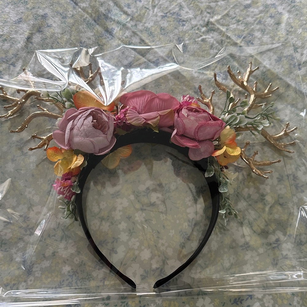 Floral Gold and Pink Headband